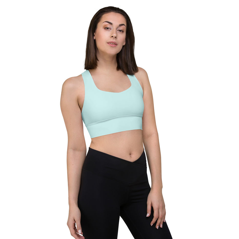 Thumbnail: Classic Essentials Women’s Longline Sports Bra/Top (Cyan)
