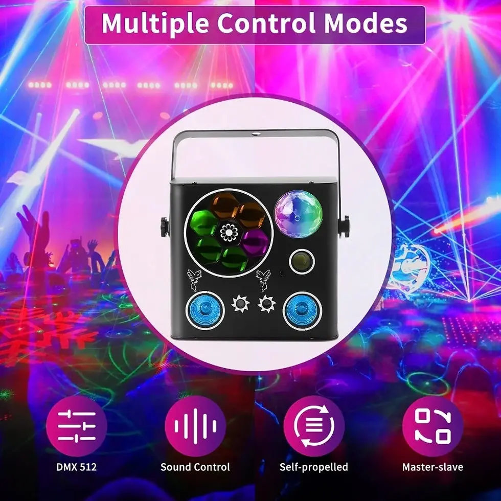 Thumbnail: LED Party Lights DJ Disco Lights,5-in-1 Colorful Effect Pattern Stage Light