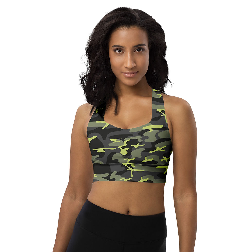 Thumbnail: Rockstar Essentials Women’s Longline Sports Bra/Top (Shiggy; Camo; Green)