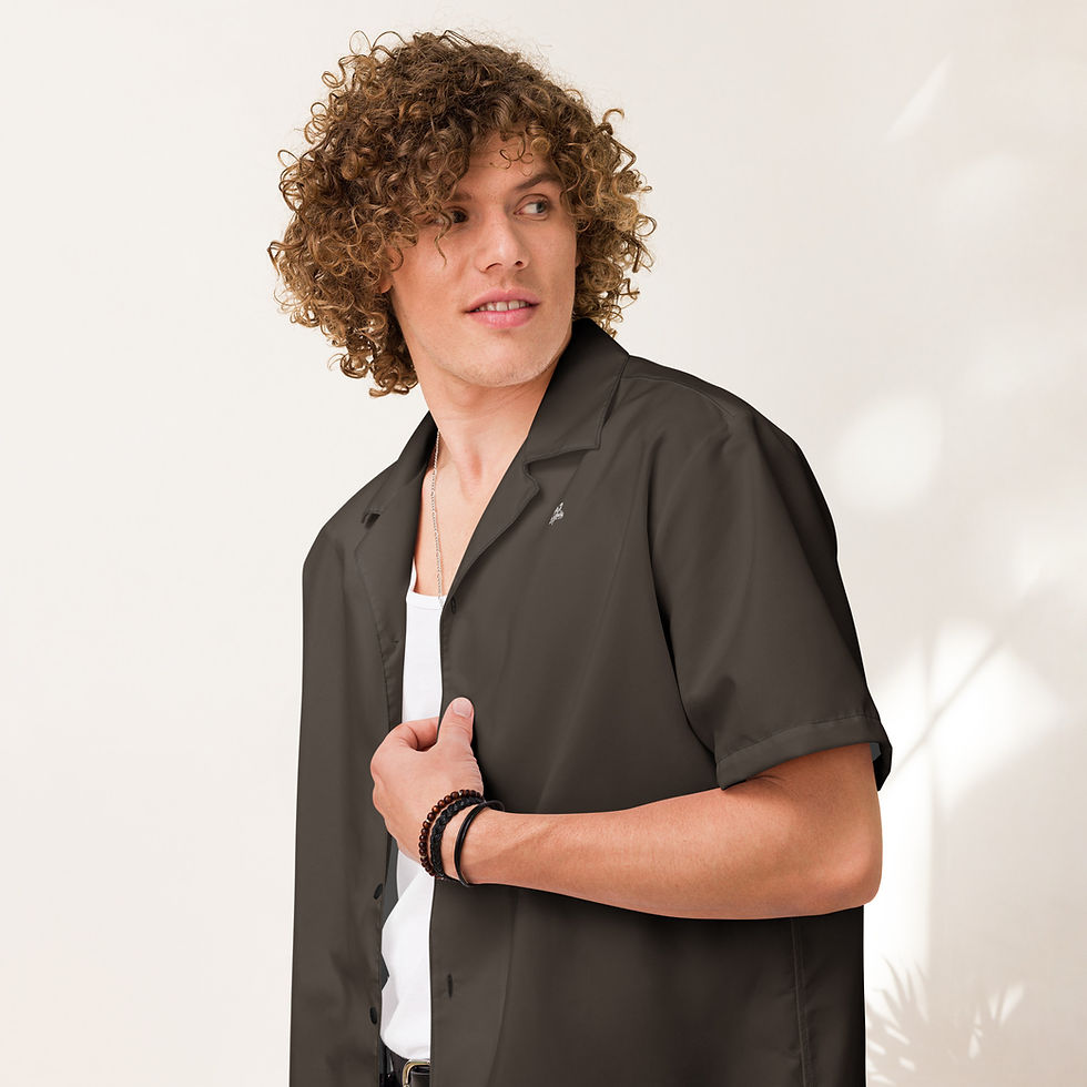 Thumbnail: Classic Essentials Short Sleeve Button Down Shirt (Unisex; Chocolate)