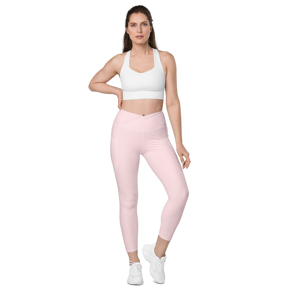 Thumbnail: Classic Essentials Women’s Crossover Leggings w/ Pockets (Pink Champagne)