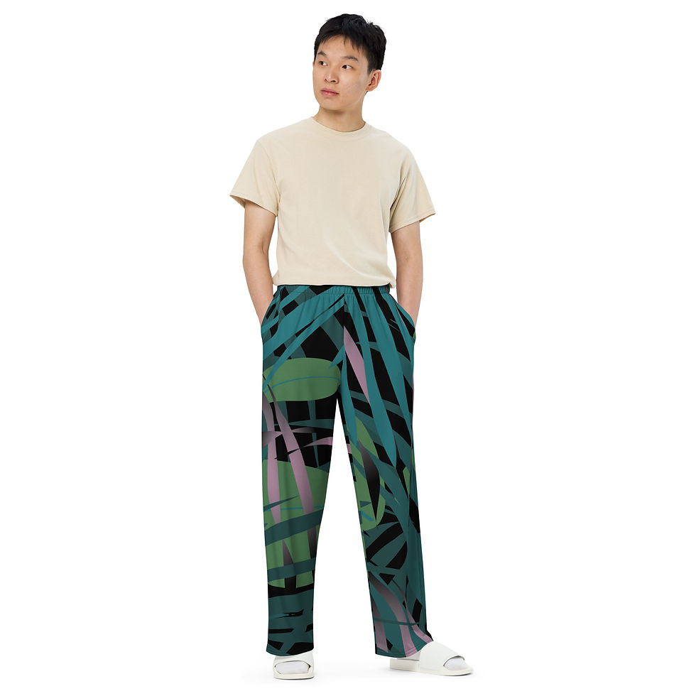 Thumbnail: Rockstar Essentials Wide-Leg Loungers/Pants (Unisex; Jungle Heat)