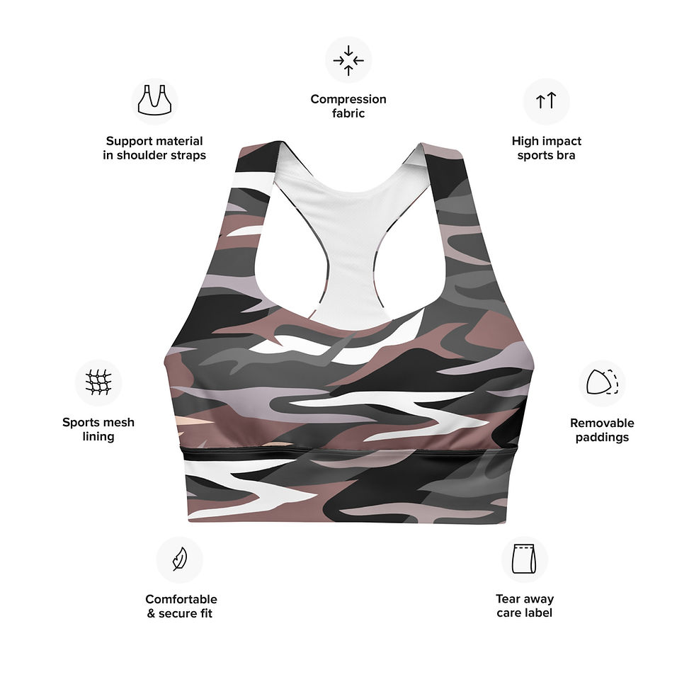 Thumbnail: Rockstar Essentials Women’s Longline Sports Bra/Top (Shiggy; Camo; Gray)