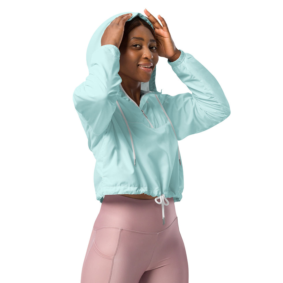 Thumbnail: Classic Essentials Women’s Cropped Windbreaker (Cyan)