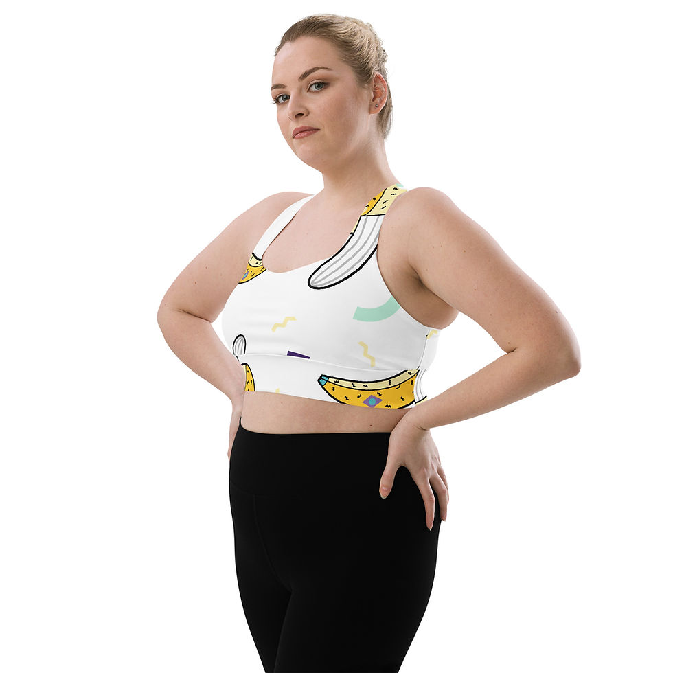Thumbnail: Rockstar Essentials Women’s Longline Sports Bra/Top (Go Bananas; White)