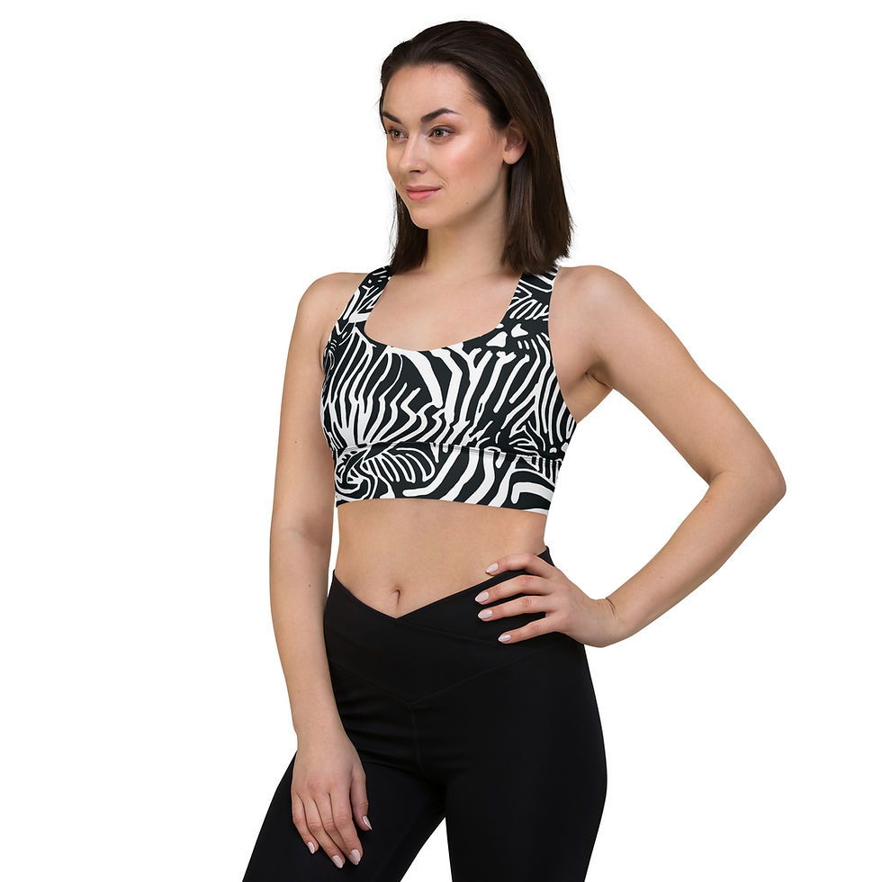 Thumbnail: Rockstar Essentials Women’s Longline Sports Bra/Top (Zebra 2)
