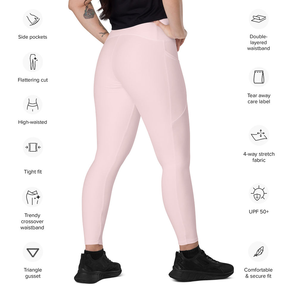 Thumbnail: Classic Essentials Women’s Crossover Leggings w/ Pockets (Pink Champagne)