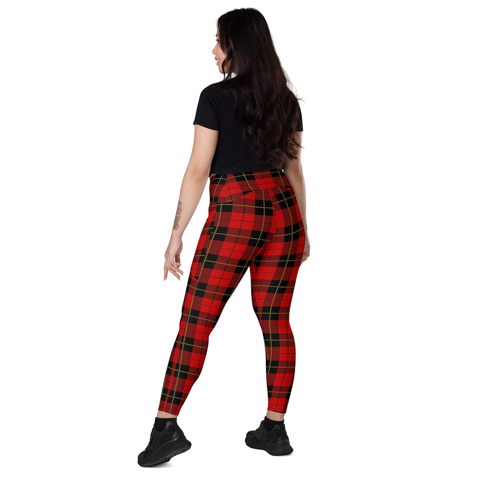 Thumbnail: Rockstar Essentials Women's Crossover Leggings w/ Pockets (Punk; Duncan; Red)