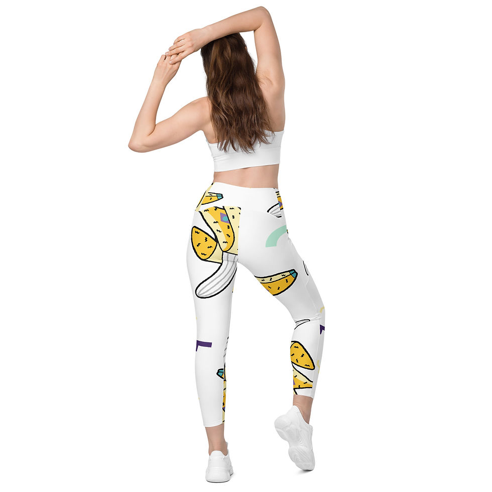 Thumbnail: Rockstar Essentials Women’s Crossover Leggings w/ Pockets (Go Bananas; White)