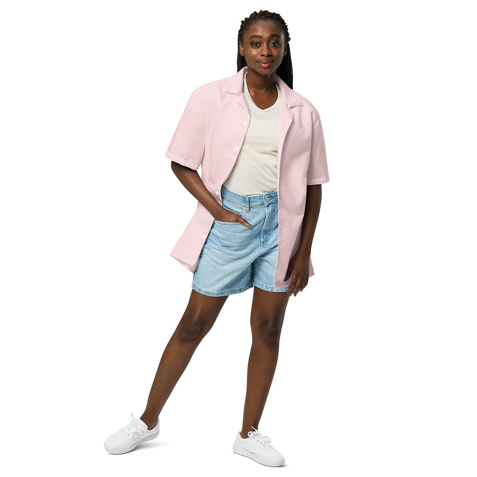 Thumbnail: Classic Essentials Short Sleeve Button Down Shirt (Unisex; Pink Champagne)