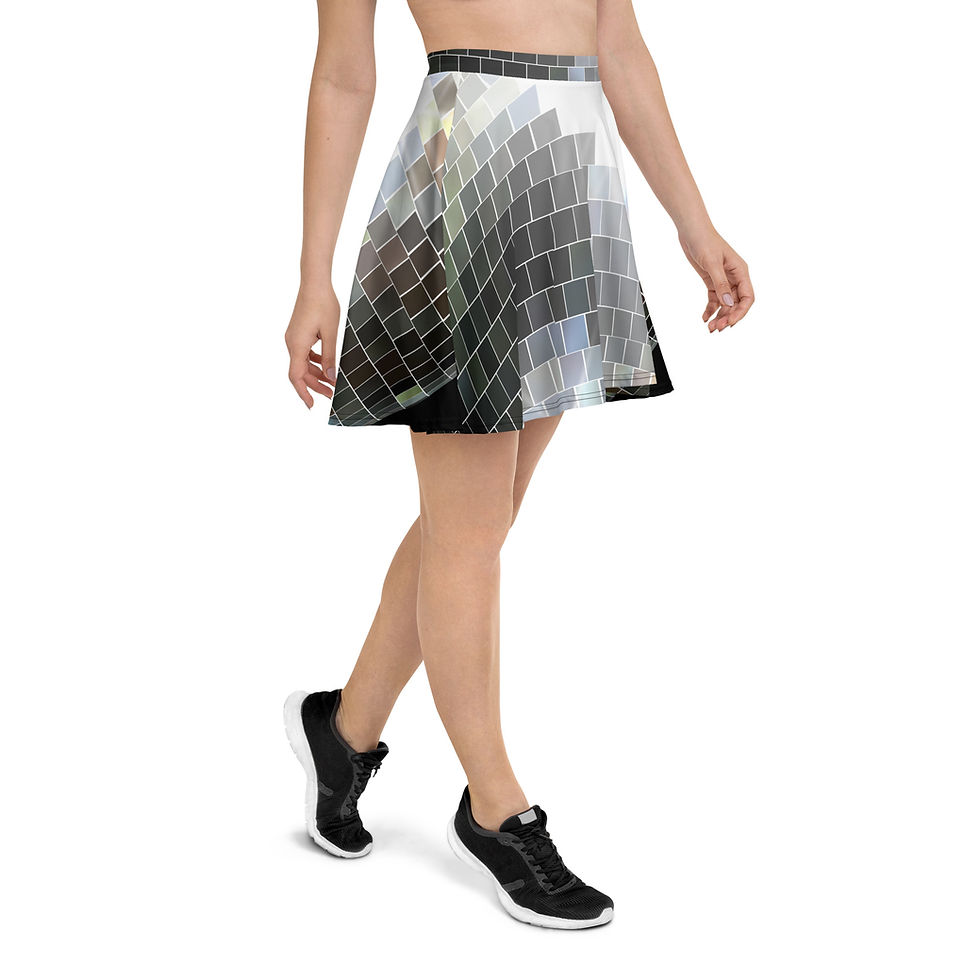 Thumbnail: Rockstar Essentials Women's A-Line Skater Sun Skirt (Disco Ball)