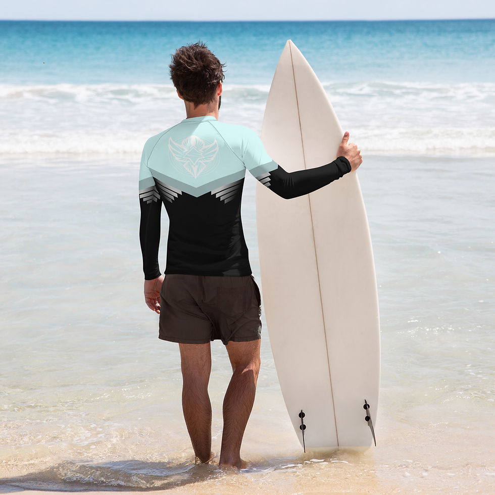 Thumbnail: Superhuman Essentials Men's Rash Guard (Paladin; Cyan/Black)
