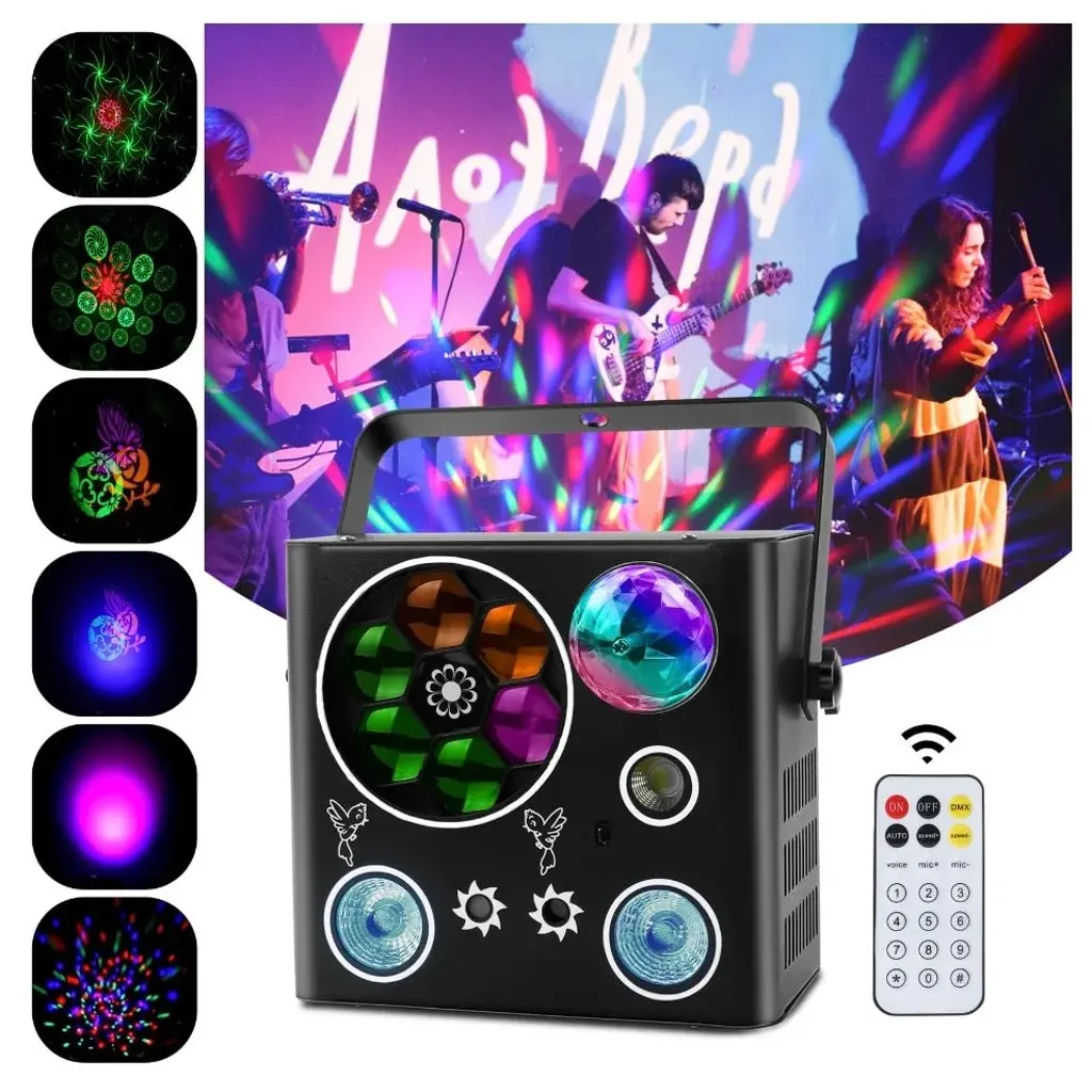 LED Party Lights DJ Disco Lights,5-in-1 Colorful Effect Pattern Stage Light