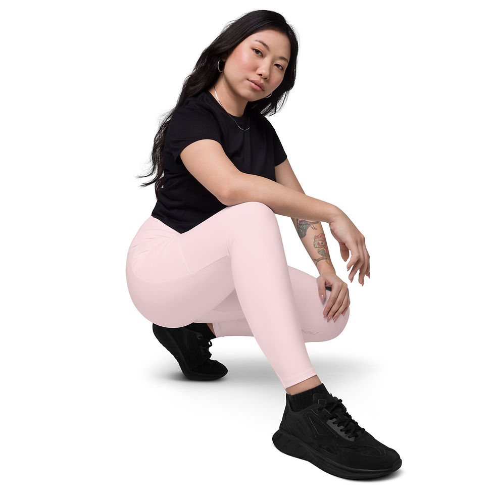 Thumbnail: Classic Essentials Women’s Crossover Leggings w/ Pockets (Pink Champagne)