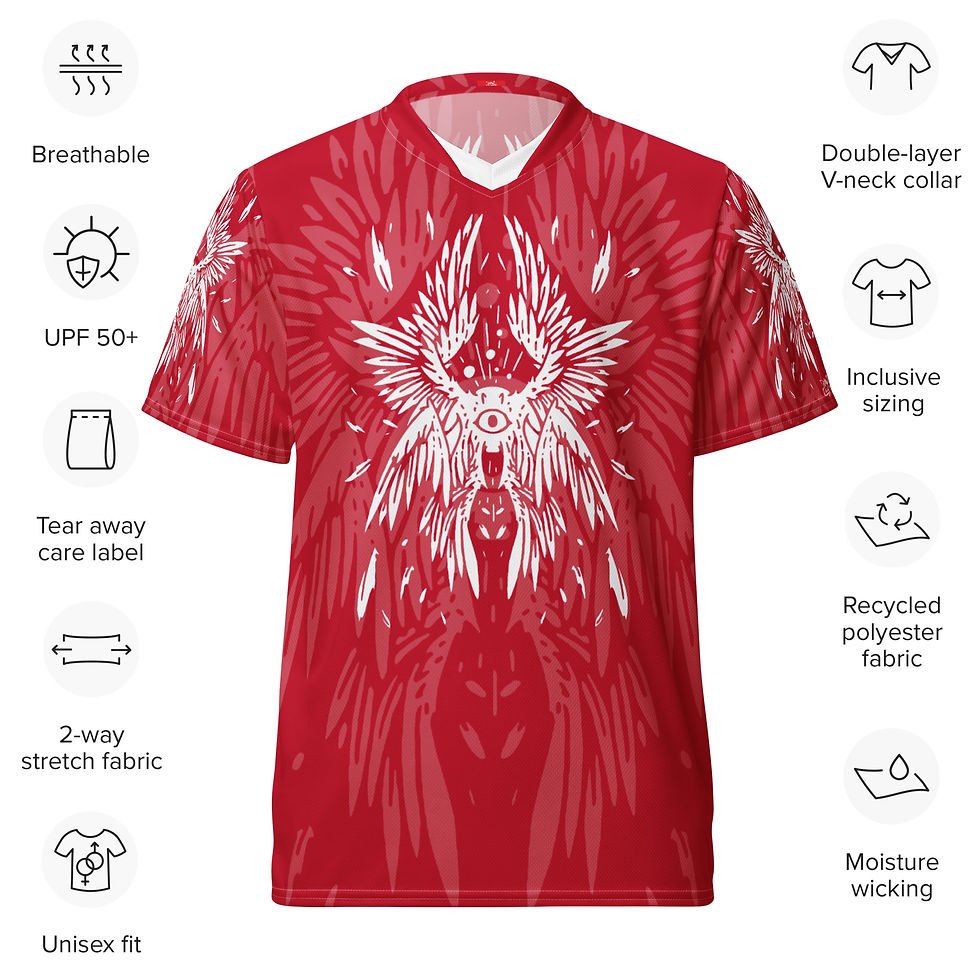 Thumbnail: Superhuman Essentials Sports Jersey (Unisex; Be Not Afraid; Red)