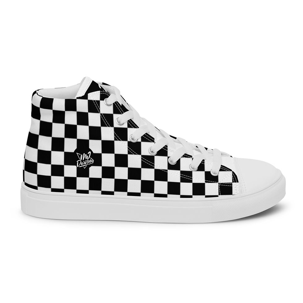 Thumbnail: Rockstar Essentials Men’s High-Top Canvas Sneakers (Punk; SHARP; White)
