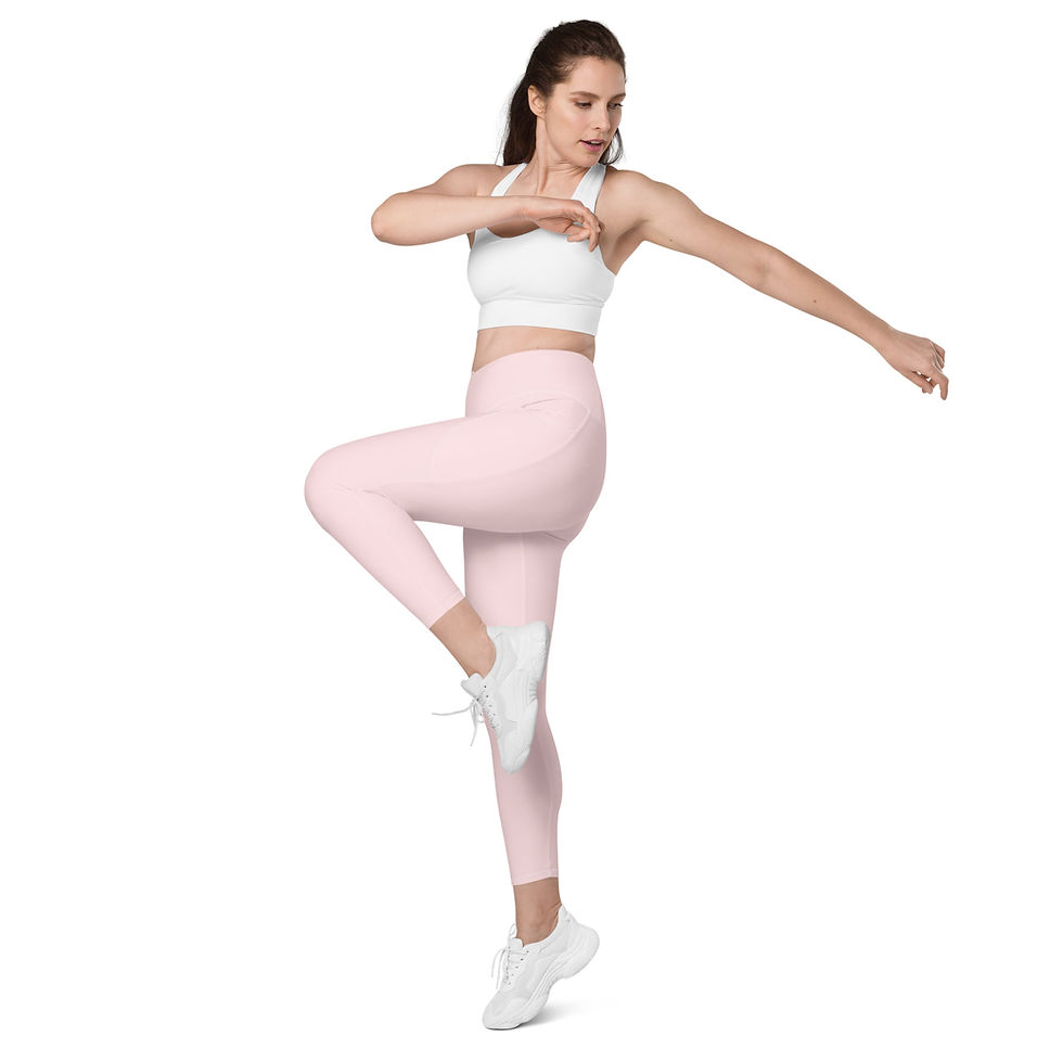 Thumbnail: Classic Essentials Women’s Crossover Leggings w/ Pockets (Pink Champagne)
