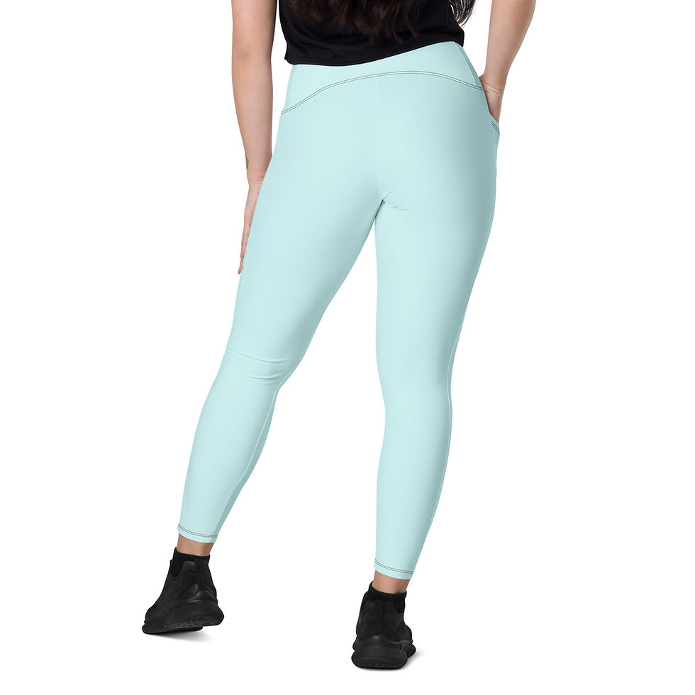 Thumbnail: Classic Essentials Women’s Crossover Leggings w/ Pockets (Cyan)