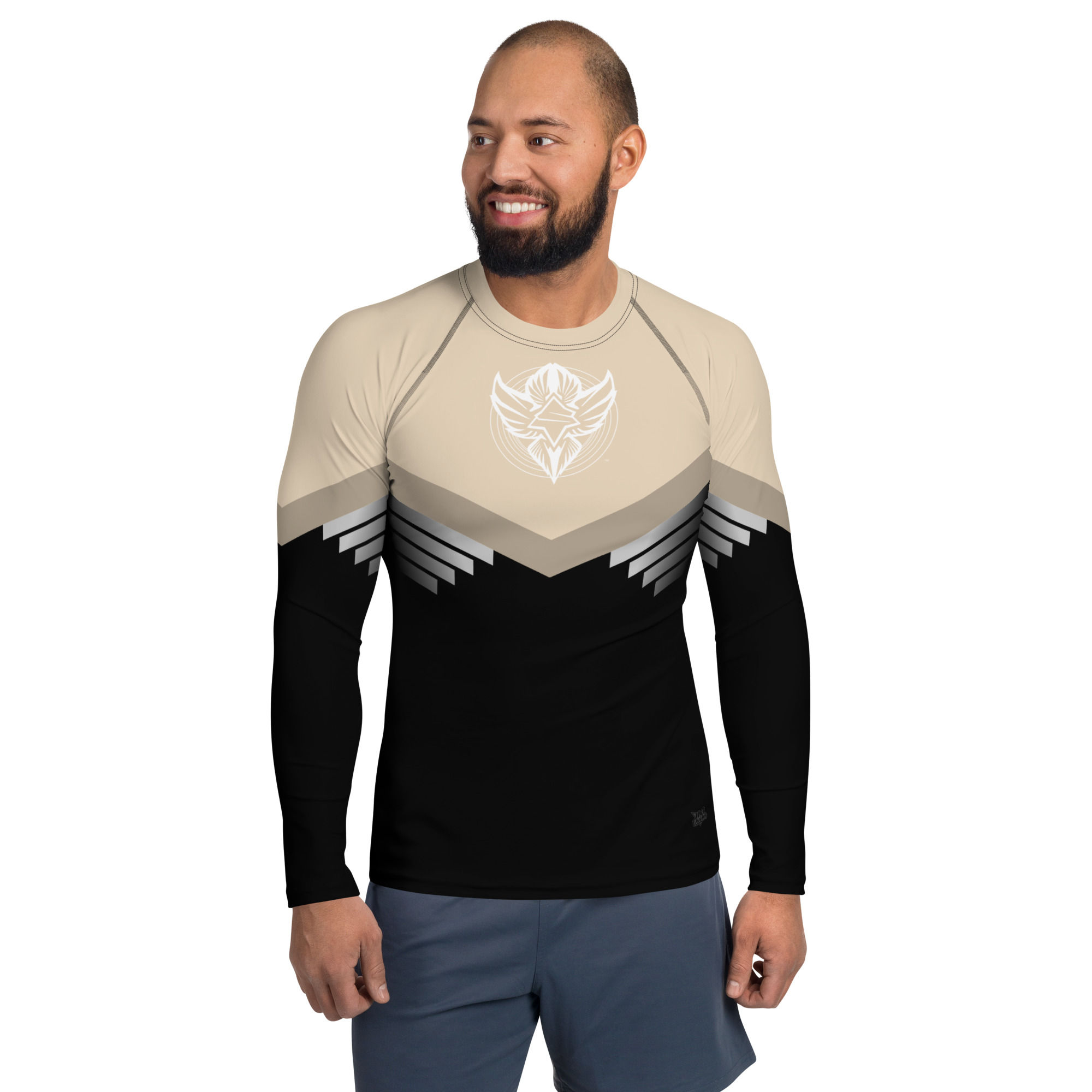 Superhuman Essentials Men's Rash Guard (Paladin; Champagne/Black)
