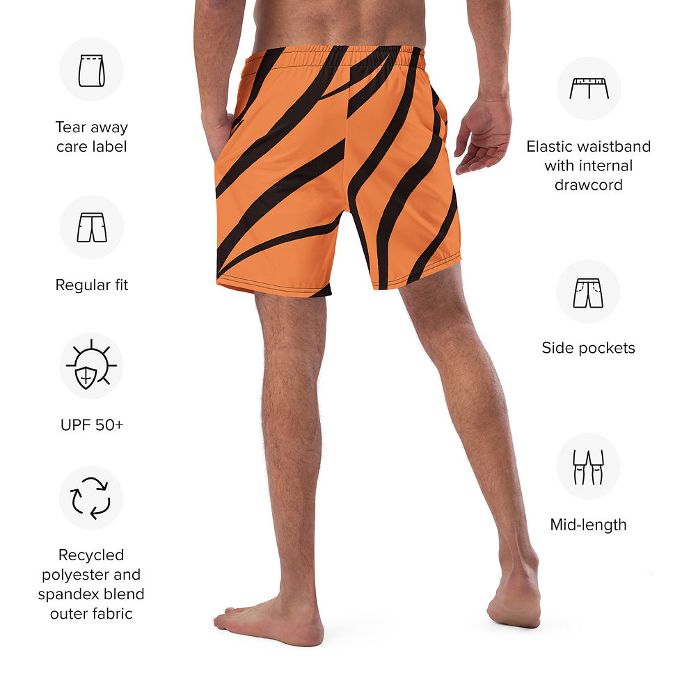 Thumbnail: Rockstar Essentials Men's Swim Trunks (Tiger Style) 