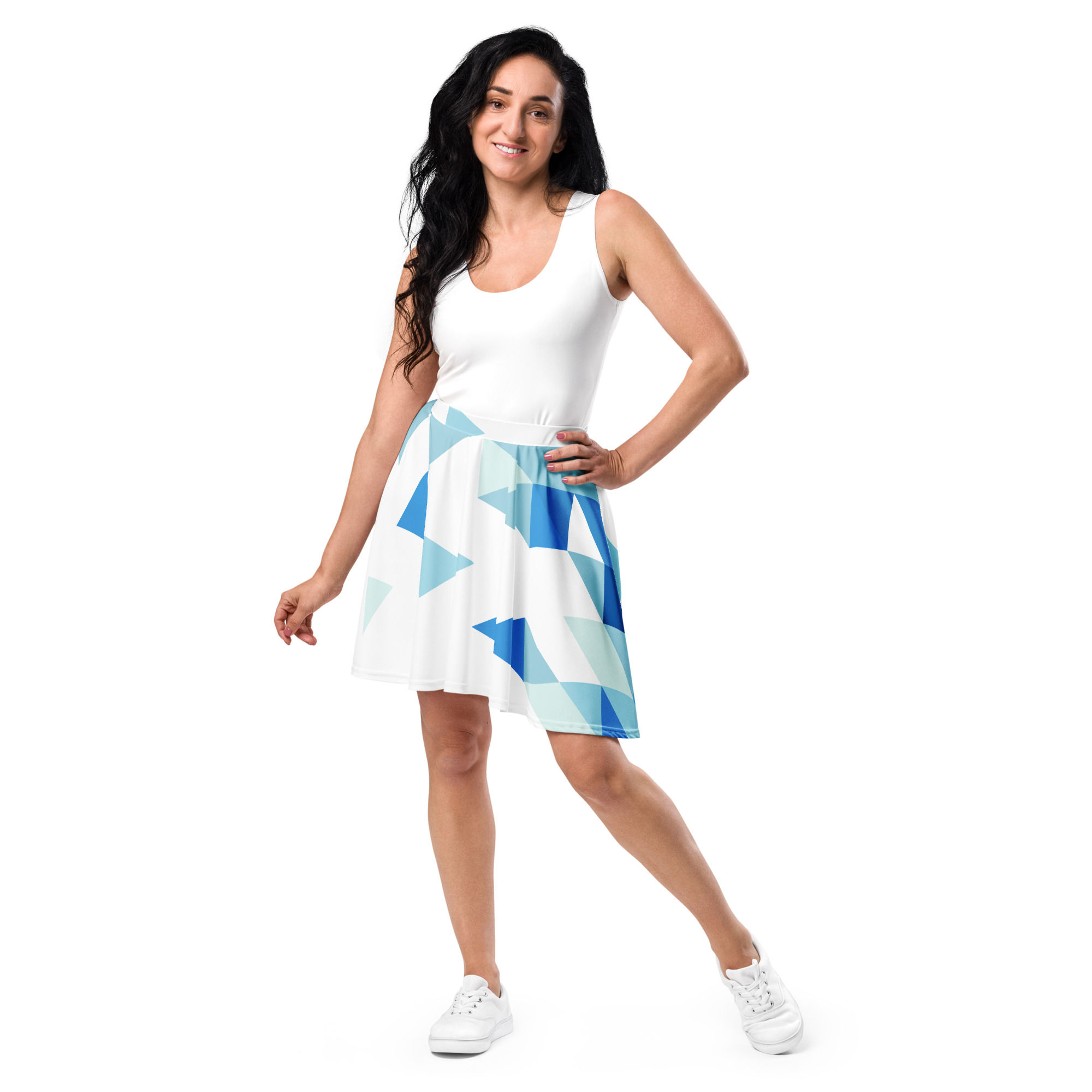 Classic Essentials Women's A-Line Skater Sun Skirt (Crystal Clear)