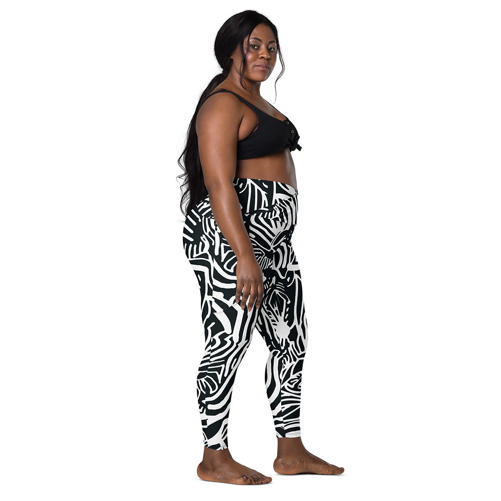 Thumbnail: Rockstar Essentials Women's Crossover Leggings w/ Pockets (Zebra 2)