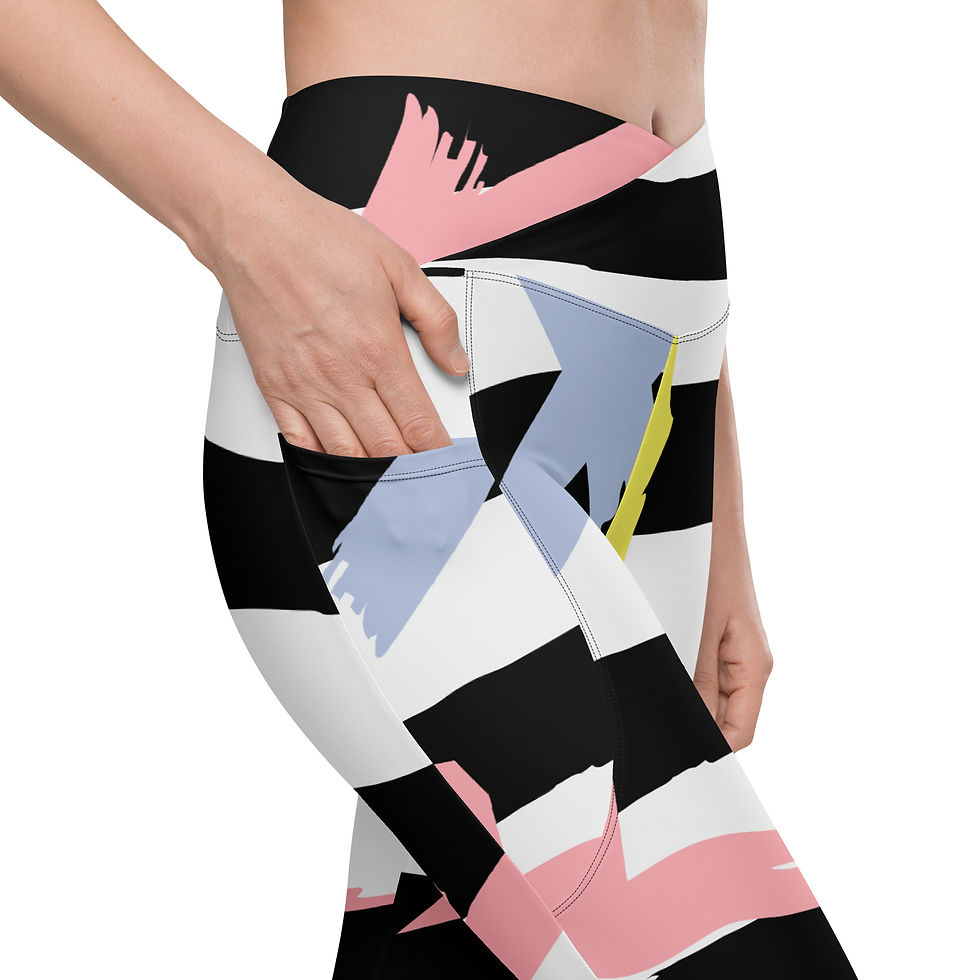 Thumbnail: Rockstar Essentials Women’s Crossover Leggings w/ Pockets (Letters From Paris)