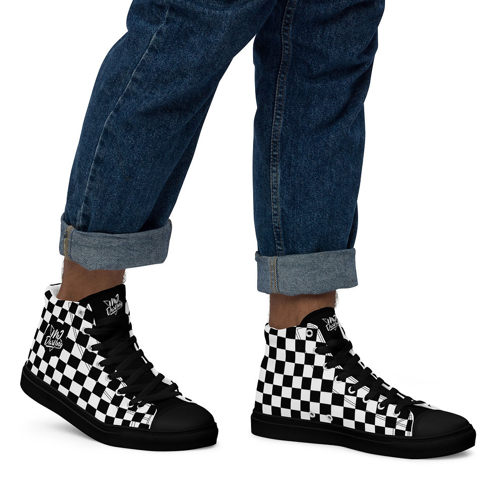 Thumbnail: Rockstar Essentials Men’s High-Top Canvas Sneakers (Punk; SHARP; Black)
