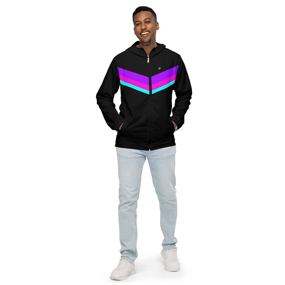 Thumbnail: Superhuman Essentials Men's Windbreaker (Chevron; Black)
