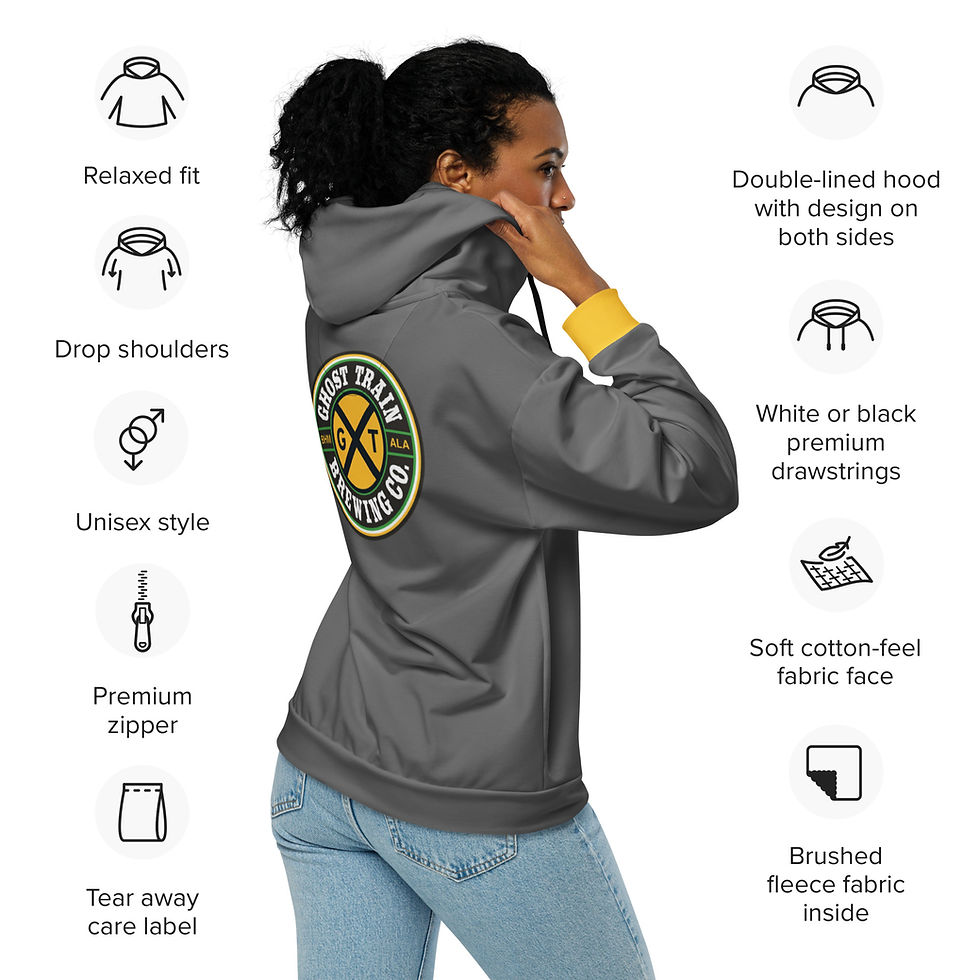 Thumbnail: Ghost Train Brewing Company Zip Hoodie (Unisex; Dark Gray; Logo-B)