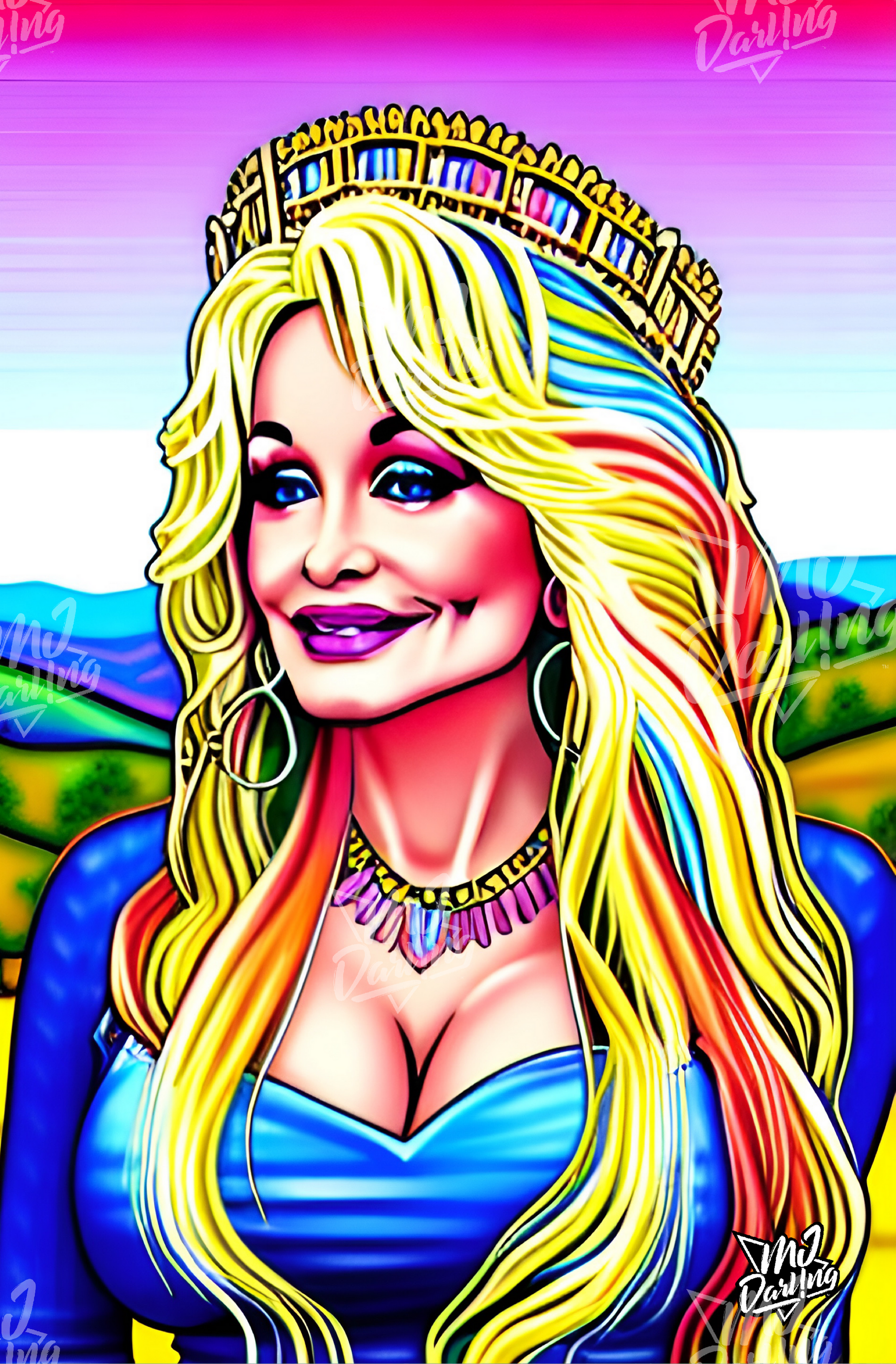 HD Digital File (Queen O' The Smokeys: Pop Art Portrait Of Dolly Parton)