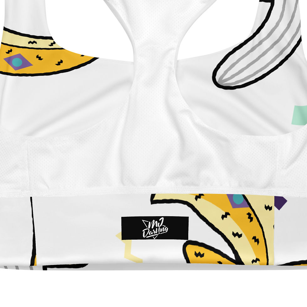 Thumbnail: Rockstar Essentials Women’s Longline Sports Bra/Top (Go Bananas; White)