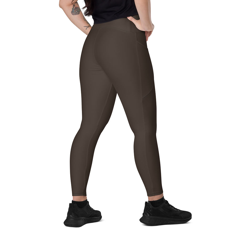 Thumbnail: Classic Essentials Women’s Crossover Leggings w/ Pockets (Chocolate)