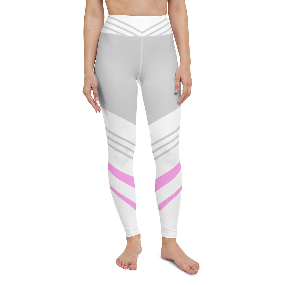Thumbnail: Superhuman Essentials Yoga Leggings (Women's; w/ Pocket, White+Hot Pink)