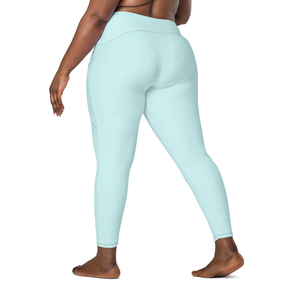 Thumbnail: Classic Essentials Women’s Crossover Leggings w/ Pockets (Cyan)