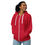 Thumbnail: Classic Essentials Zip Hoodie (Unisex; Red; White Stitch)
