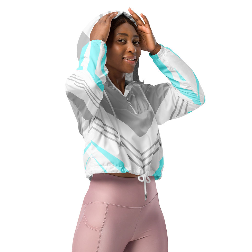 Thumbnail: Superhuman Essentials Women’s Cropped Windbreaker (Proto; Cyan/Angelic)