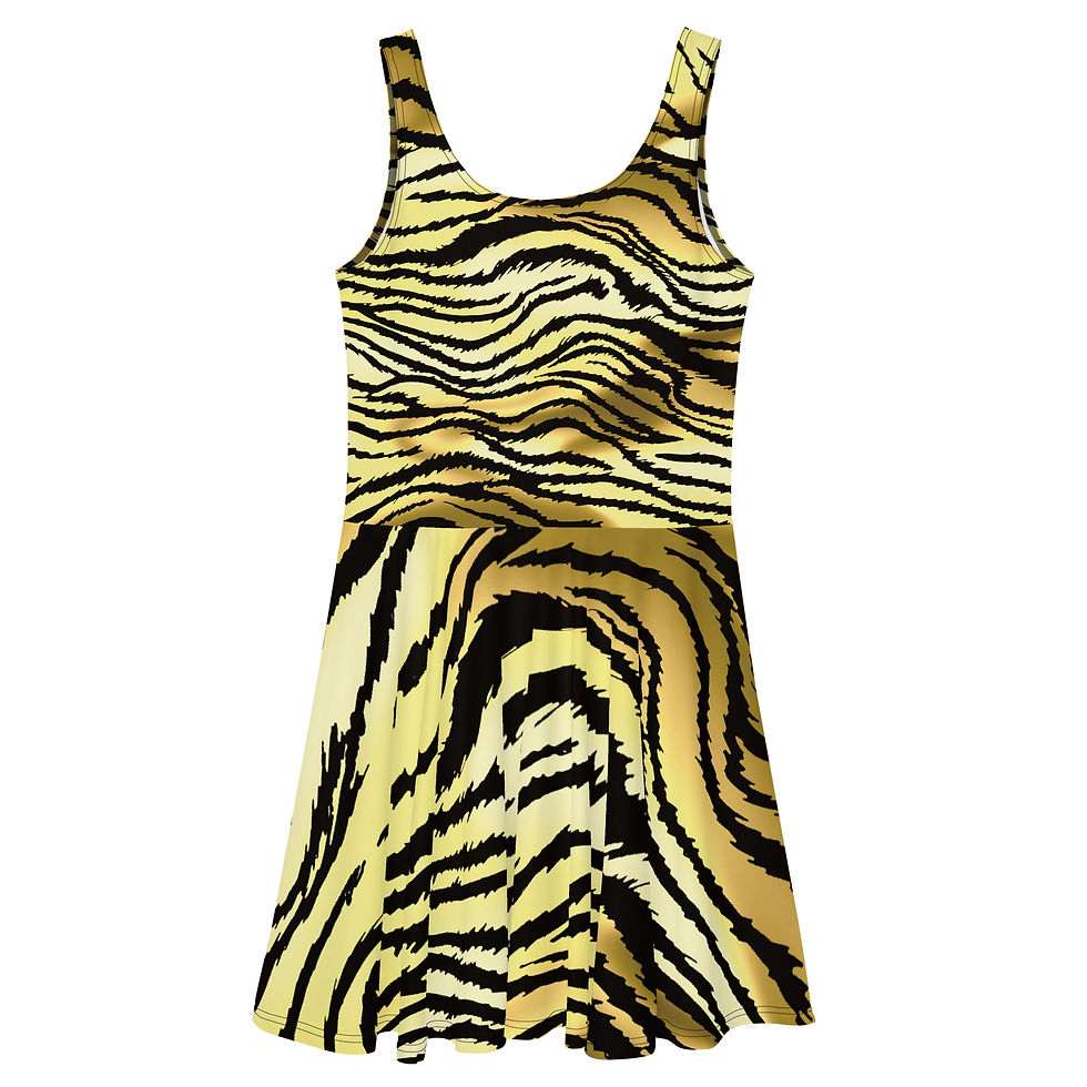 Thumbnail: Rockstar Essentials Women’s A-Line Skater Sun Dress (Tiger Style 2)