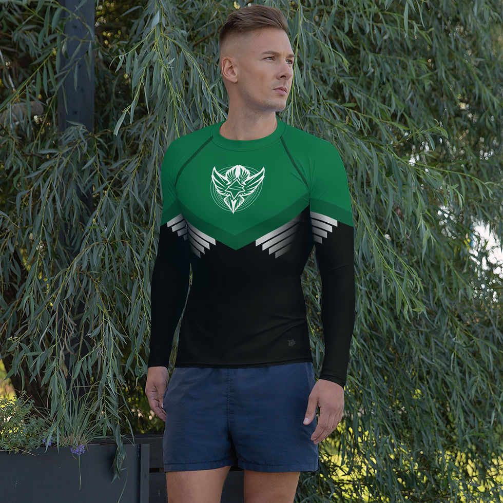 Thumbnail: Superhuman Essentials Men's Rash Guard (Paladin; Emerald/Black)