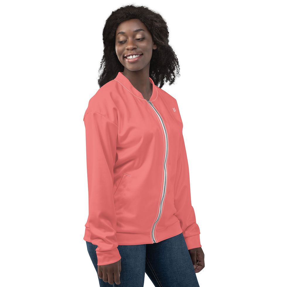 Thumbnail: Classic Essentials Bomber Jacket Liner Zip Sweater (Unisex; Salmon)