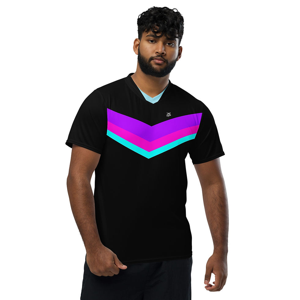 Thumbnail: Superhuman Essentials Sports Jersey (Unisex; Retrowave Stripes)
