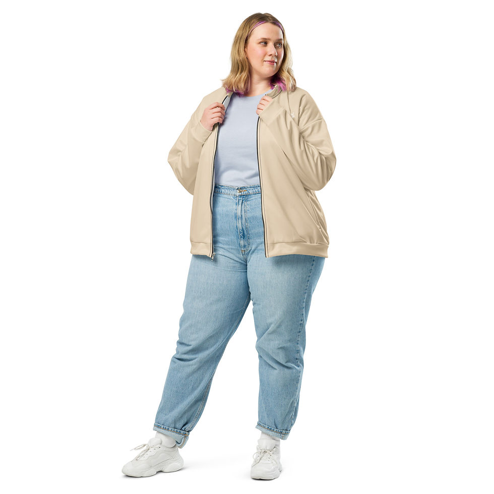 Thumbnail: Classic Essentials Bomber Jacket Liner Zip Sweater (Unisex; Champagne)