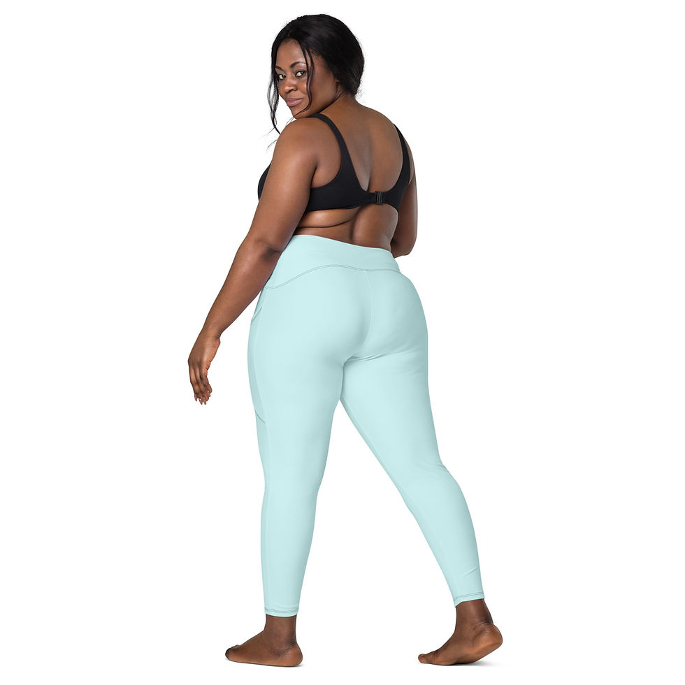 Thumbnail: Classic Essentials Women’s Crossover Leggings w/ Pockets (Cyan)
