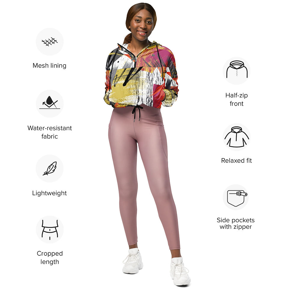 Thumbnail: Rockstar Essentials Women’s Cropped Windbreaker (Stroke Of Brilliance)