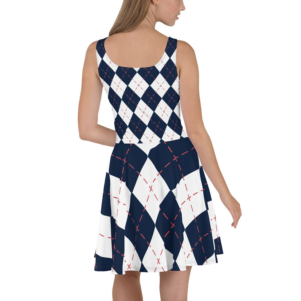 Thumbnail: Classic Essentials Women’s A-Line Skater Sun Dress (Harlequin; Argyle)