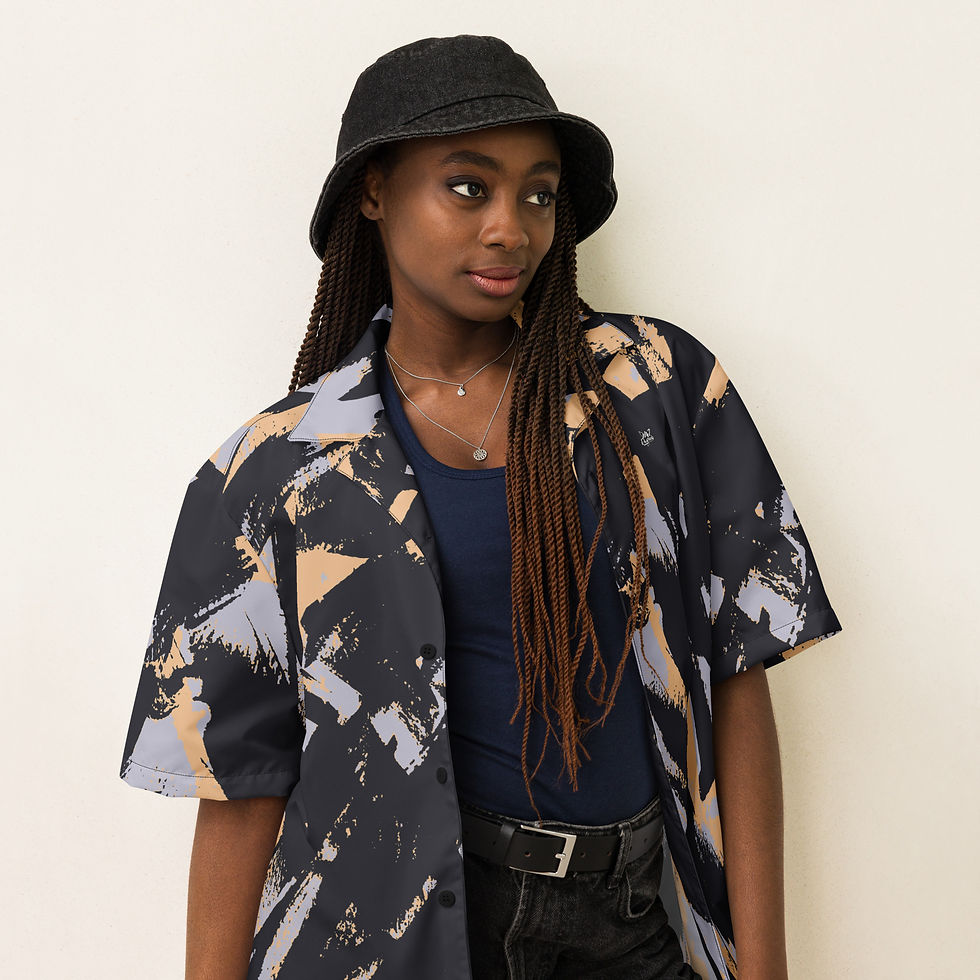 Thumbnail: Rockstar Essentials Short Sleeve Button Down Shirt (Unisex; Brush Stroke)