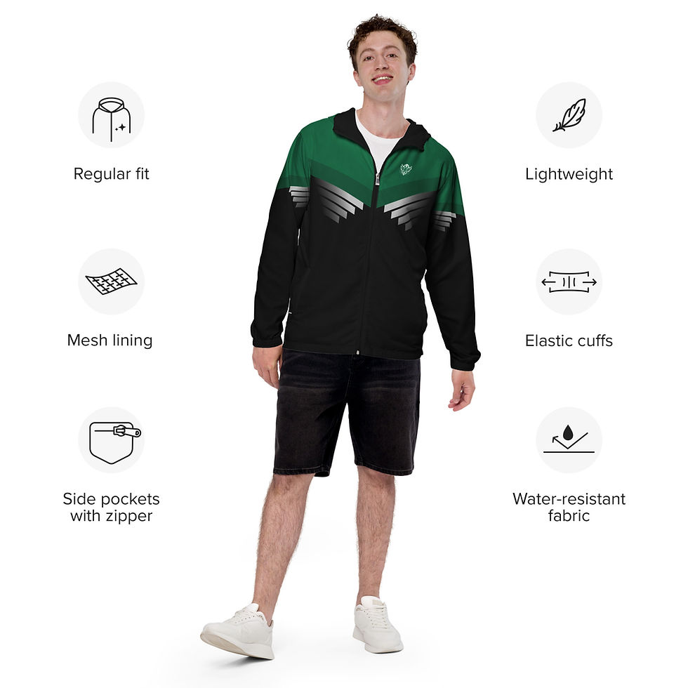 Thumbnail: Superhuman Essentials Men's Windbreaker (Paladin; Emerald/Black)