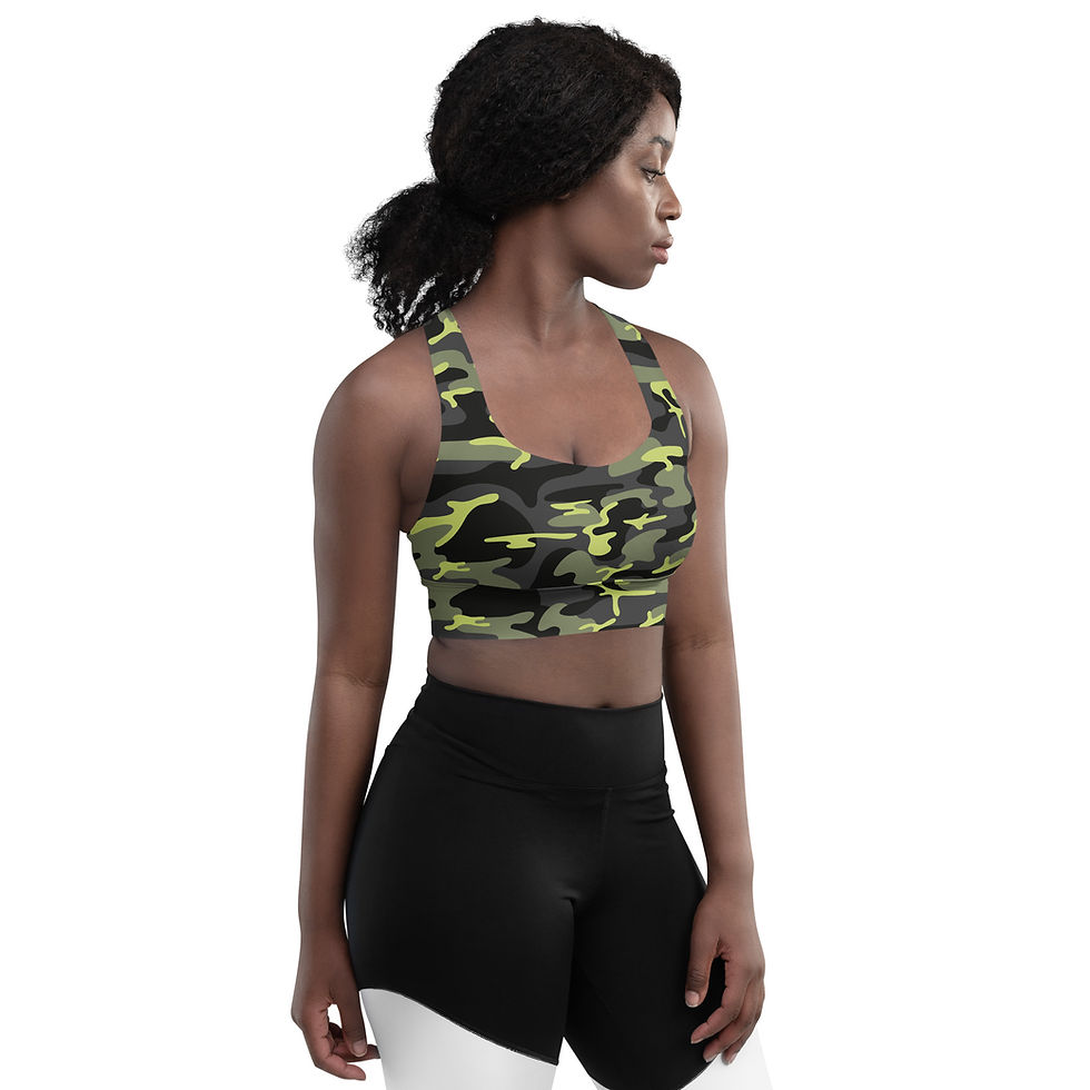 Thumbnail: Rockstar Essentials Women’s Longline Sports Bra/Top (Shiggy; Camo; Green)