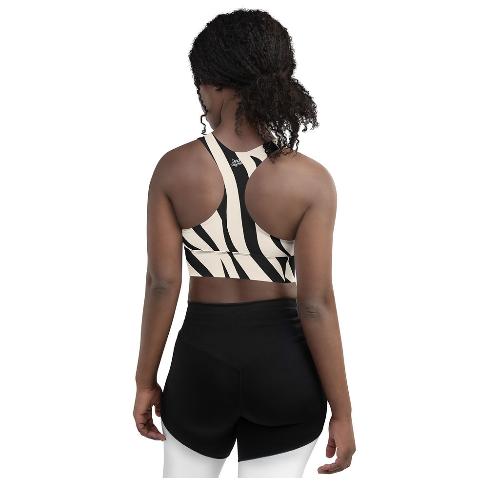 Thumbnail: Rockstar Essentials Women’s Longline Sports Bra/Top (Zebra)