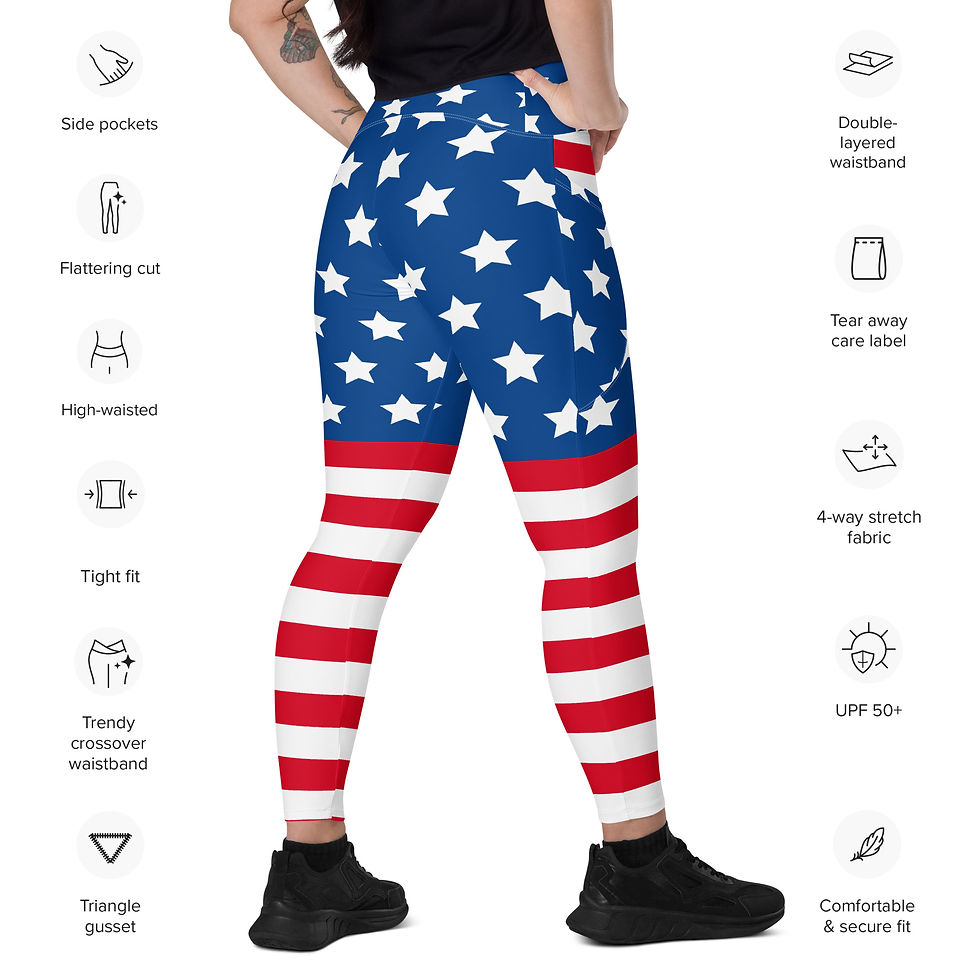 Thumbnail: Rockstar Essentials Women’s Crossover Leggings w/ Pockets (Americana)